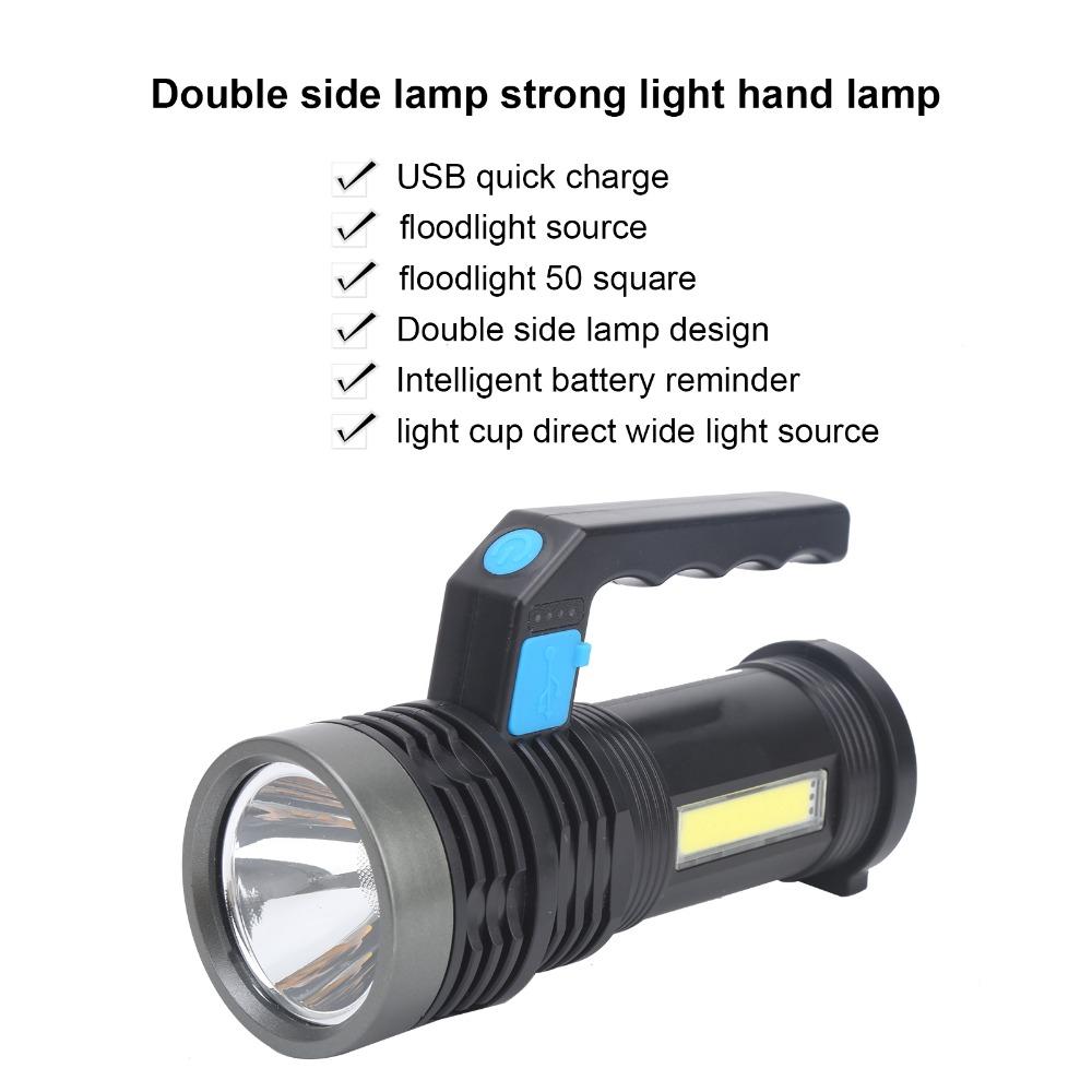 Durable High Lumens LED Flashlight 4 Lighting Modes With Sidelight LongRange Flashlight Searchlight Outdoor Activities