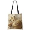 Ladies Shoulder Bag Blue Ocean Starfish Beach Sand Prints Tote Bag Linen Fabric Beautiful Casual Practical Handbag Casually