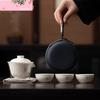 Chinesisches tragbares Reise-Keramik-Teeservice Handbemalte Orchidee Gaiwan Teetassenset Glas Fair Cup Schönheits-Tee-Sieb Handgefertigtes Geschirr