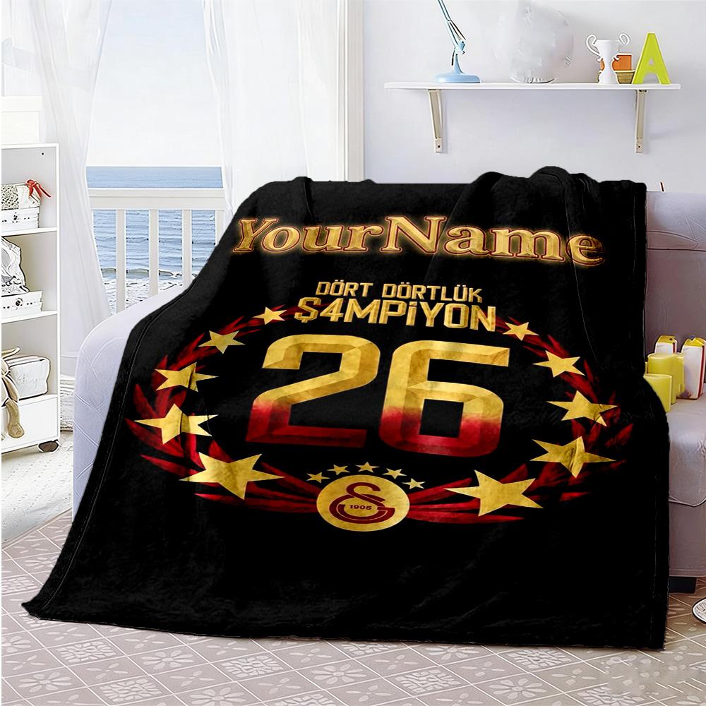 Galatasaray 112 Customize Your Name Blanket Multi-purpose Customizable Blanket Soft Warm Cozy Versatile for Bed Picnics Office Living Room