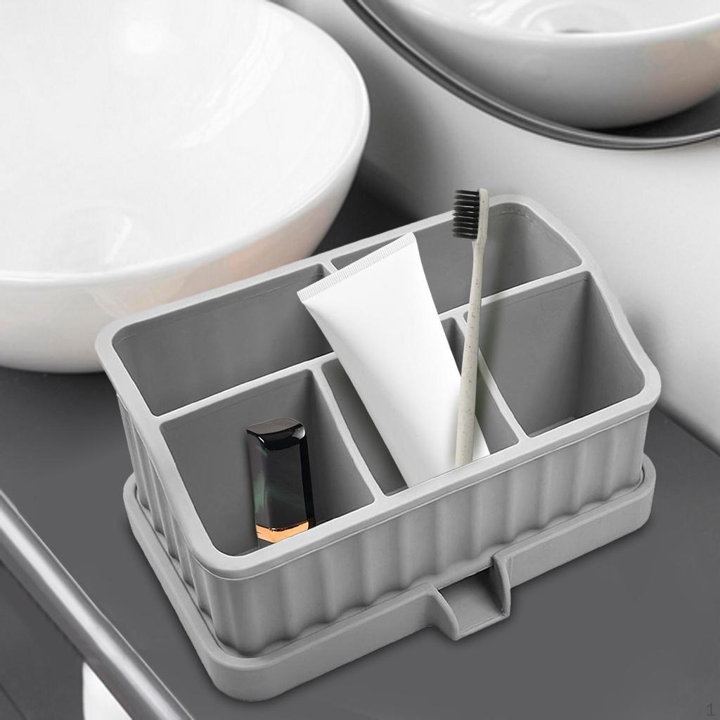 Bathroom Organizer for Electric Toothbrush, Toothpaste, And Soap Dish with Drainage