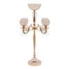 Floor Candelabra Gold Candelabra with Flower Vase 35 Inches Metal Wedding Centerpiece Table Candstick Holder for Valentine's Day