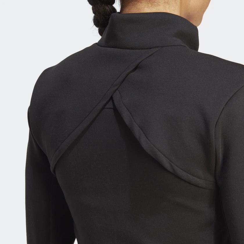 Adidas Training Cover-Up Solid Logo Stand Collar Long Sleeve Jacket Women Jacket Black HY9227