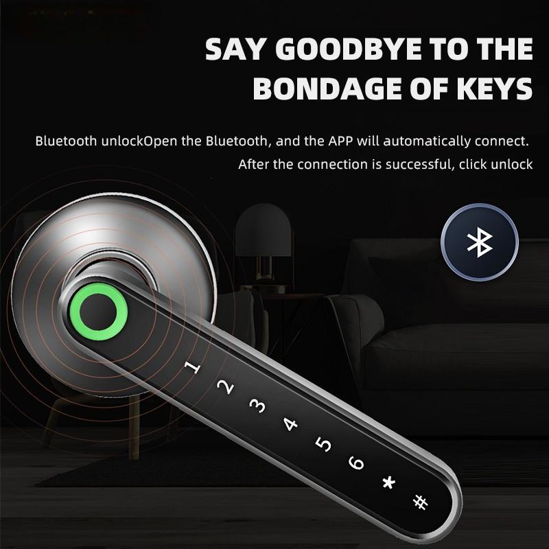 Bedroom Zinc Alloy Door Lock Handle Set Biometric Security Door Lock Smart Fingerprint Keyless Electronic Digital Lock