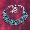 Copper Turquoise, Amethyst Handmade Gemstone Necklace, 925 Solid Sterling Silver Necklace Antique Jewelry, For Thanksgiving