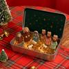 1/2/3Pcs Mini Nativity Scene Set in Tin Box Handcrafted Pocket Size Nativity Scene Tin Resin Birth of Jesus Ornament Christmas D