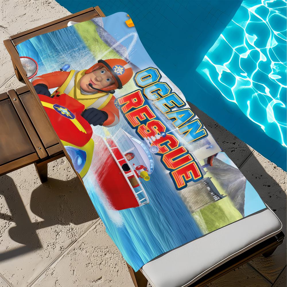 soft Beach Towels cool Trip swim art funny Pool bathing Towel Gym Spa f-F-Firemans home kid Decor Gift cartoon Holiday s-Sams