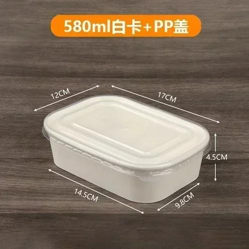 

Disposable Kraft Paper Lunch Box Thickened Rectangular Takeaway Packaging With Lid Food Grade Microwave Heating Packaging Boxs