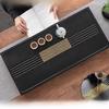 Synthetic King Black Stone Tea Tray Simple Modern Style Living Room Office Home Use Drainage Tea Set Tray Rectangular Shape