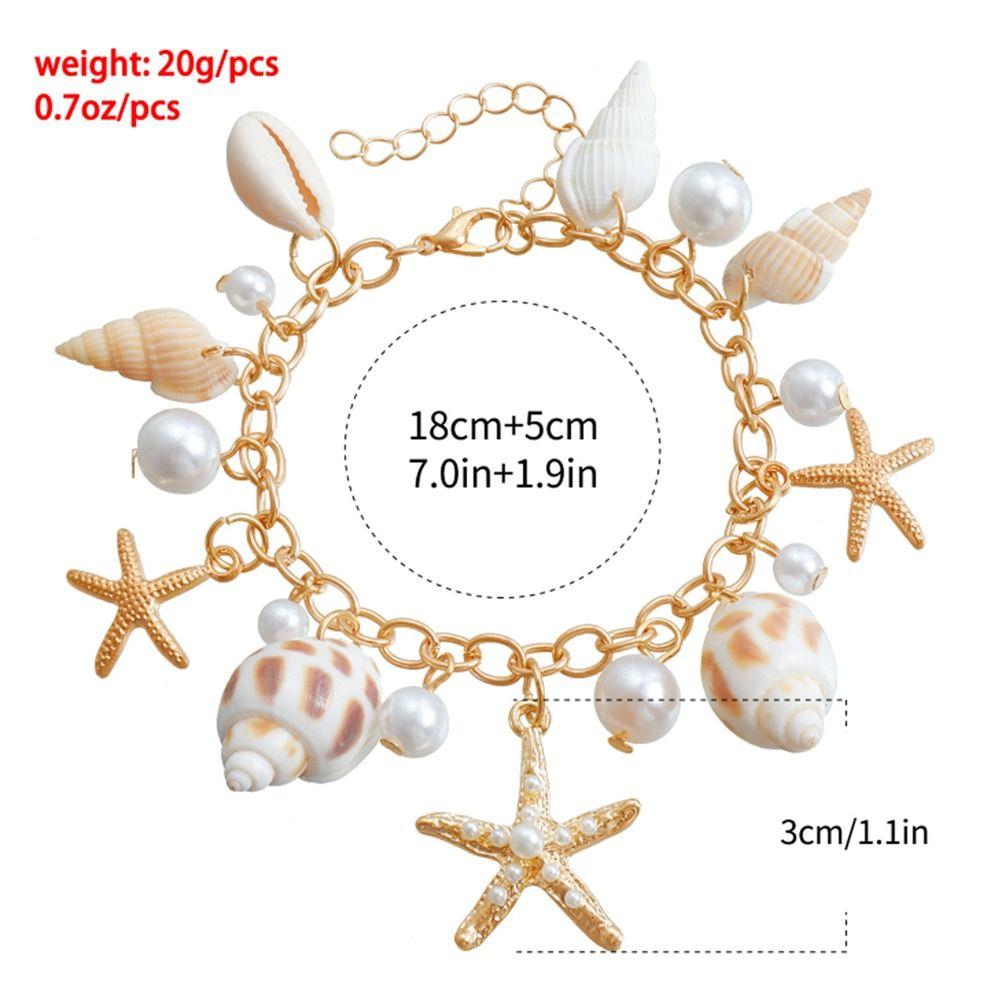 Sea Star Body Chain Imitation Pearl Shell Waist Link Summer Jewelry Accessories  for Women