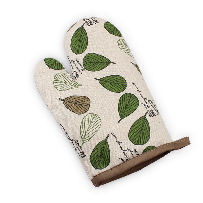 High-Temperature Cotton Linen Oven Mitts – Thickened, Heat-Resistant, Anti-Scald Baking Gloves for Kitchen