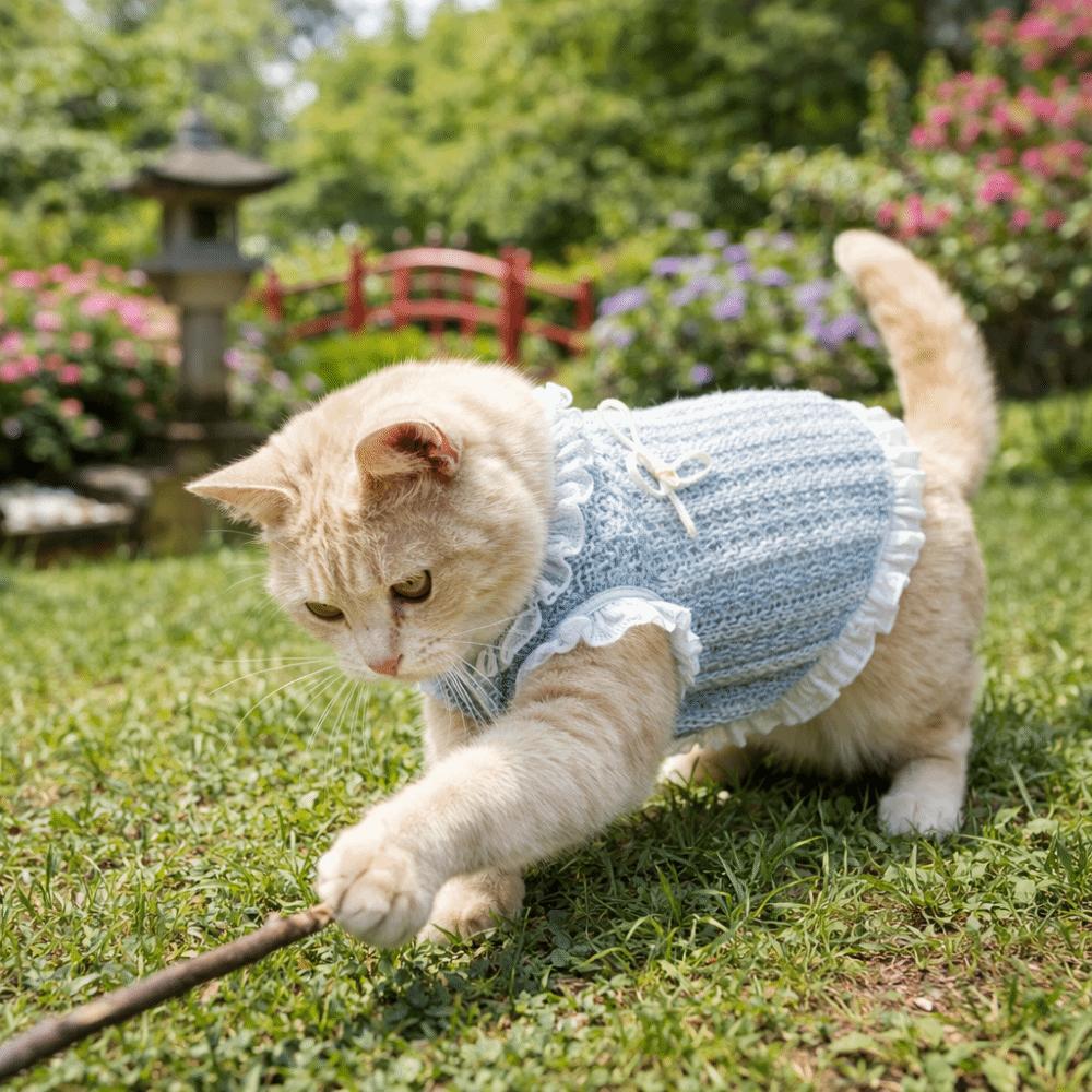 Thin Fabric Pet Mesh Vest Bow Design Pet Princess Dress Dog Two Leg Hoodie  Outdoor Walking