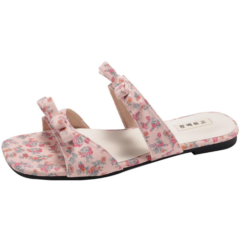 Shoes Woman 2025 Square Toe Rubber Flip Flops Female Slippers Butterfly-Knot Hawaiian New Block Summer Scandals Slides Female 40 3420₽