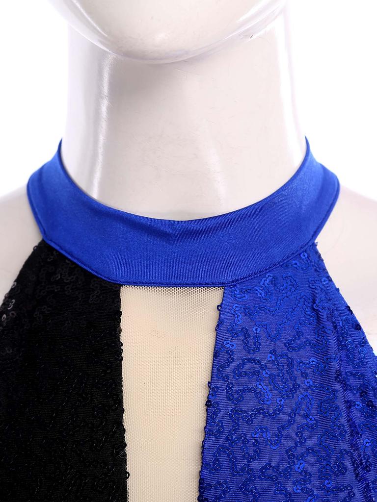 Mono Disco Mujer Años 70 Lentejuelas Brillantes Pecho Flecos Borlas Pantalón Largo Color Contraste Body de Una Pieza Ropa de Club para Baile