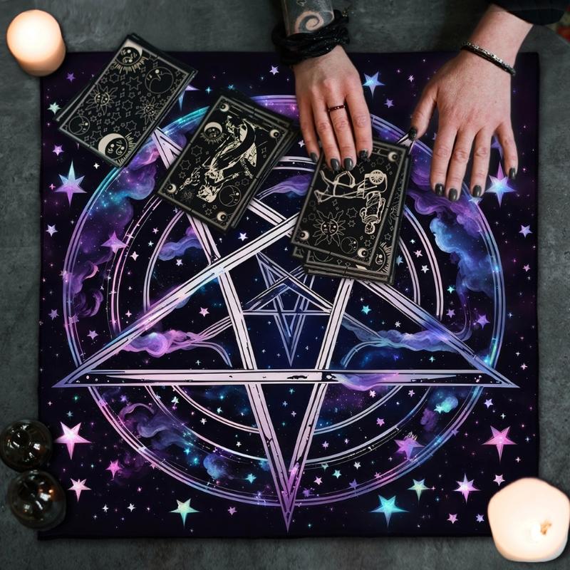 Star Circle Pattern Astrology Tablecloth Tarots Divinations Tablecloth Altars Cloth Divinations Board Game Accessory