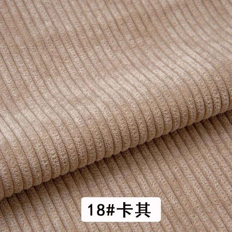Corduroy Fabric Plain Medium Thick Strip Winter By The Meter for Clothes Bags Pant Shirts Sofa Sewing Soft Cloth Wearable Yellow