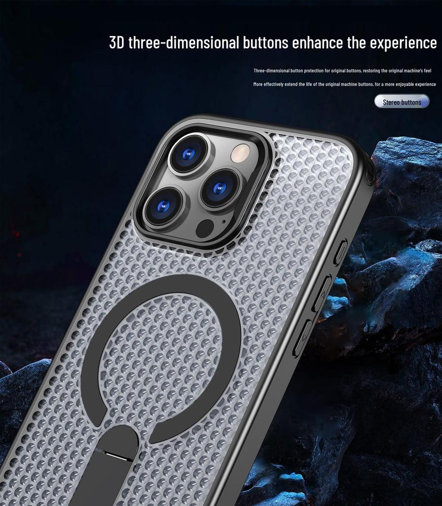 iPhone 17 Pro Max Cellular Heat Dissipation Protective Case with Magnetic Car Stand