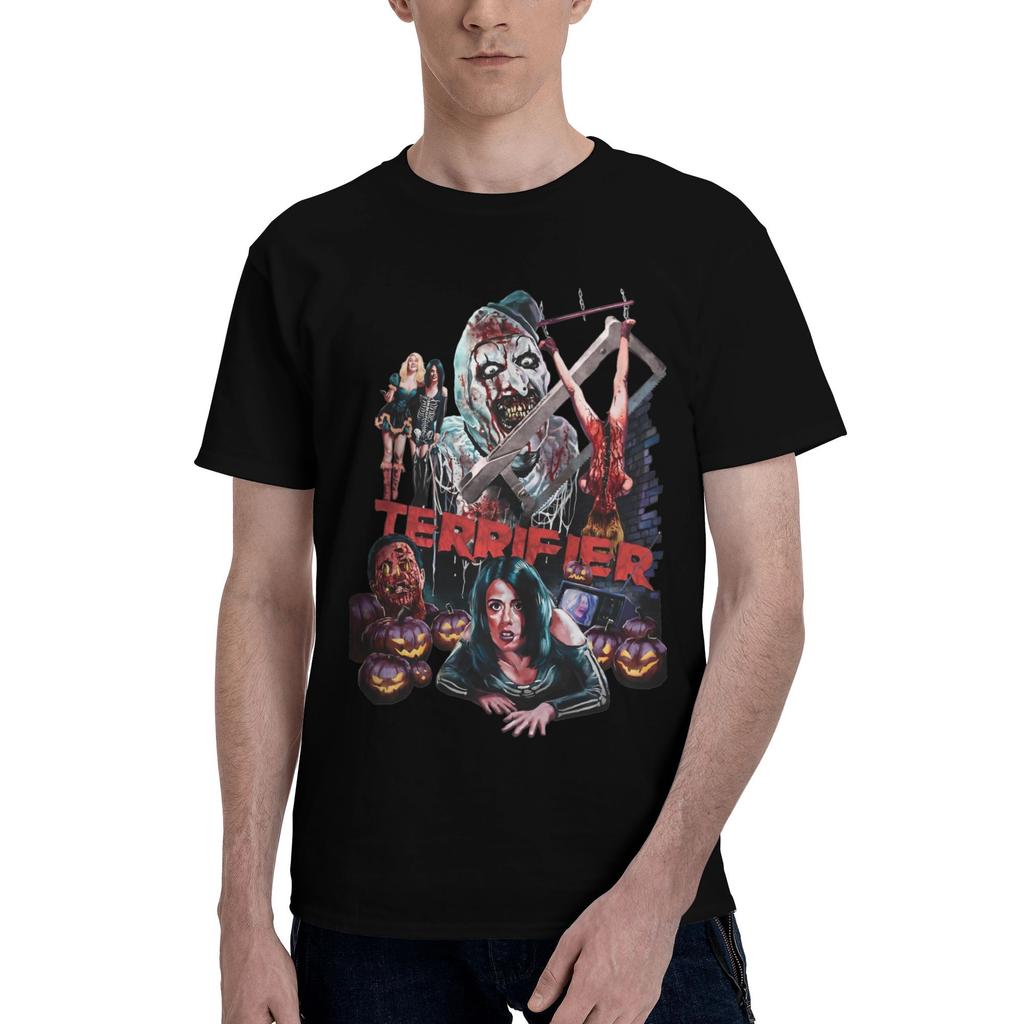 Men Women's T-Shirt Terrifier Art  Cool Cotton Tee Shirt Short Sleeve Horror Movie T Shirts Round Collar Clothes Printed