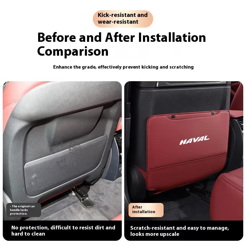 Car Seat Anti Kick Pad For Haval Jolion H2 H3 H8 H4 H1 H7 H6 H9 Dargo Coupe F7X F7 C50 Leather Seat Back Storage Protector Cover