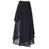 Irregular Black Lace Skirt Summer  Hollow Out Design Fashion Women Skirts