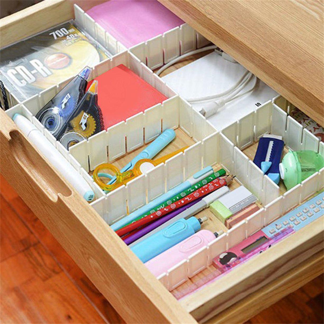 6 pcs DIY cuadrícula cajón divisor de hogar necesidades organizador de