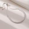 European-American Zircon Bracelet: Elegant 4mm Round Single-Row Diamond-Effect Adjustable Jewelry for Women