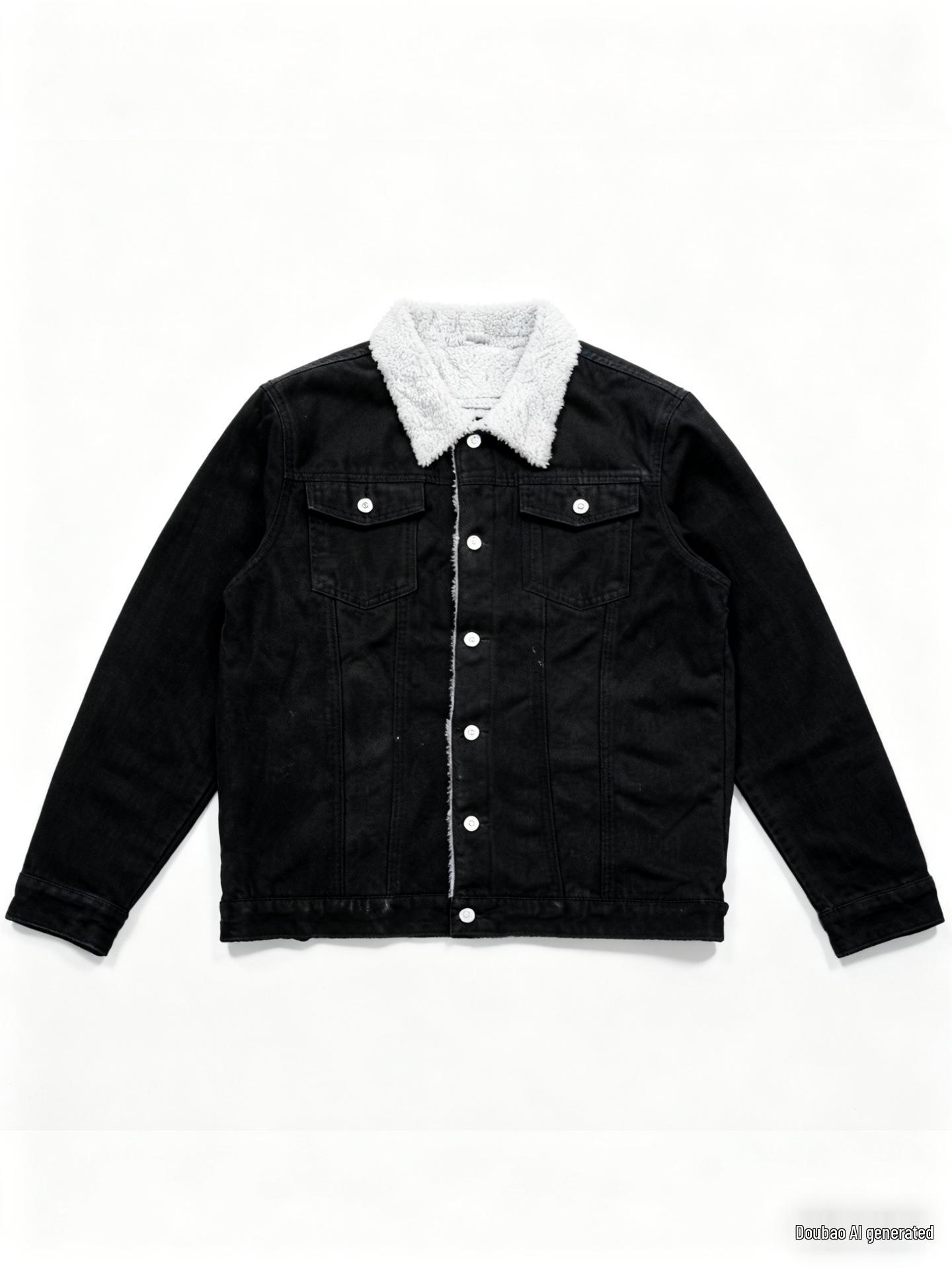 Men s Trendy Winter Chic Slim Fit Denim Jacket with Plush Lining 2XL