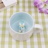 Cute 3D Animal Couple Ceramic Coffee Mug - Creative Porcelain Drinkware, Perfect for Milk & Tea, Great Novelty Birthday Gift