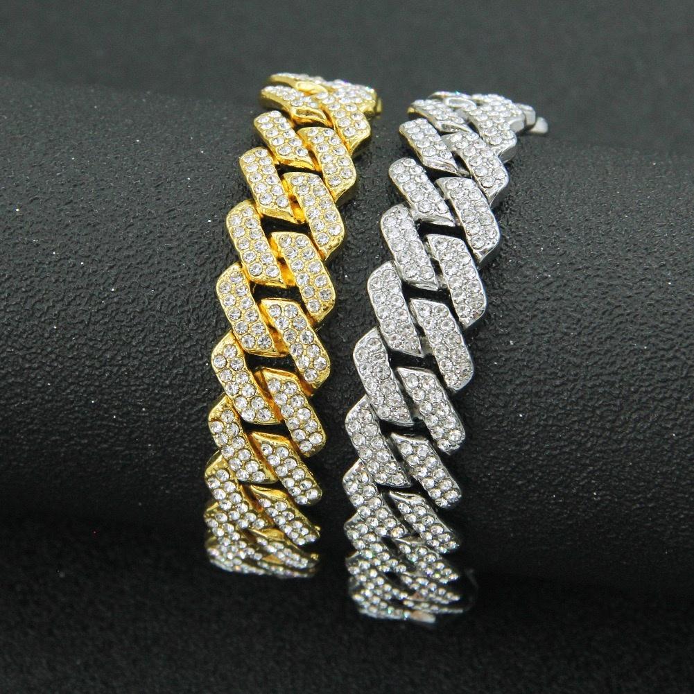 Hip Hop Alloy Cuban Link CZ Bracelet Unisex Fashion Personality Rap Streetwear Accessories Gold Plated Silver Anniversary Party