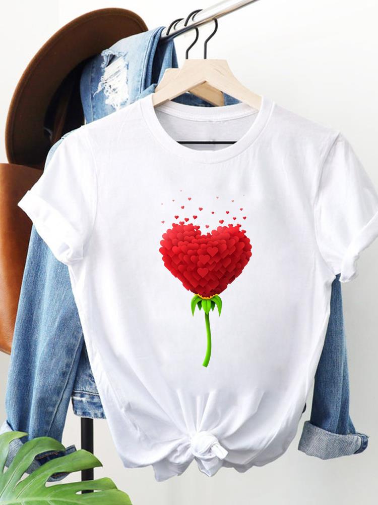 (Asian Size) Clothing T Shirt Women Fashion Tee Top Woman Print travel flower cute Female Short Sleeve Graphic T-shirts