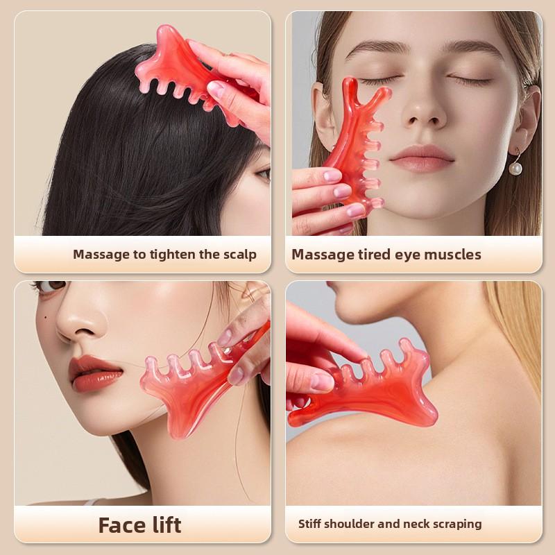 Four-in-One Multi-functional Scraping Board - A Tightening and Firming Facial Tool, Facial Scraper, Frown Line Massage Comb
