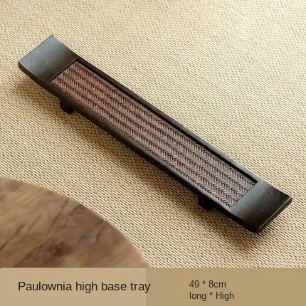 

Paulownia Cup Holder Bamboo Teacup Mat Hand-Woven Tea Cup Tray Retro High Leg Tea Table Tea Table Kung Fu Tea Set Wood Tray
