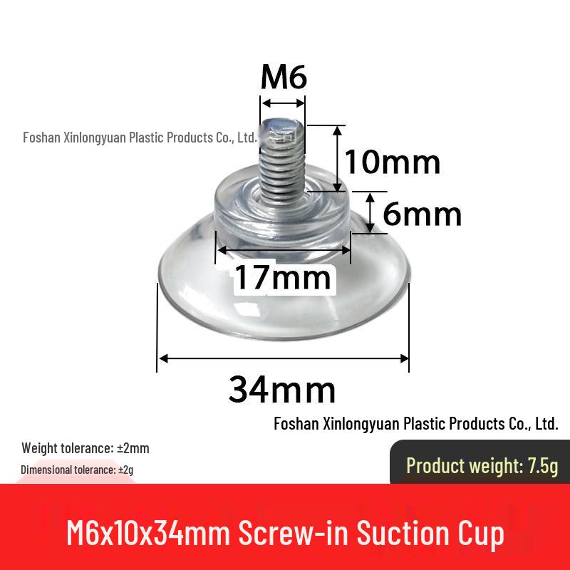 M4-M8 Transparente PVC-Saugnapf mit Gewindestange