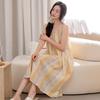 Pajamas with Chest Pads, Women's Summer Cool Thin Tencel Lyocell Sexy Suspender Pajamas, Anti-pitting Loungewear
