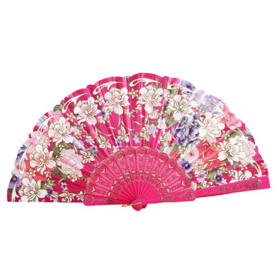 

1 комплект складного ручного віяла, легкий, елегантний, вишуканий, декоративний складаний віяло, комплект для весільної вечірки A рожевий червоний колір