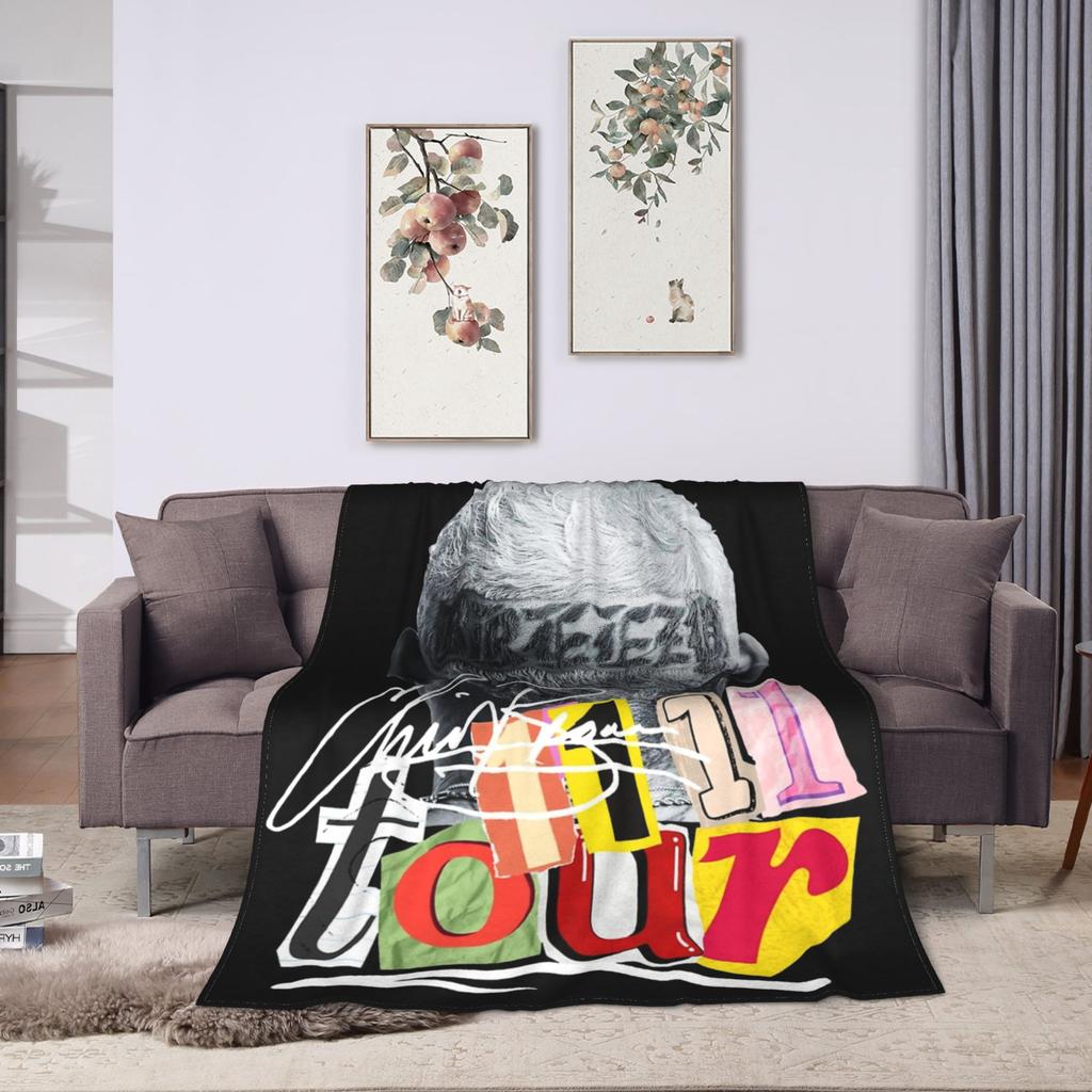 Middle Finger Vintage Chris Brown Blankets Fleece Autumn  Multi-function Super Soft Throw Blanket for Bedding Outdoor Bedspread
