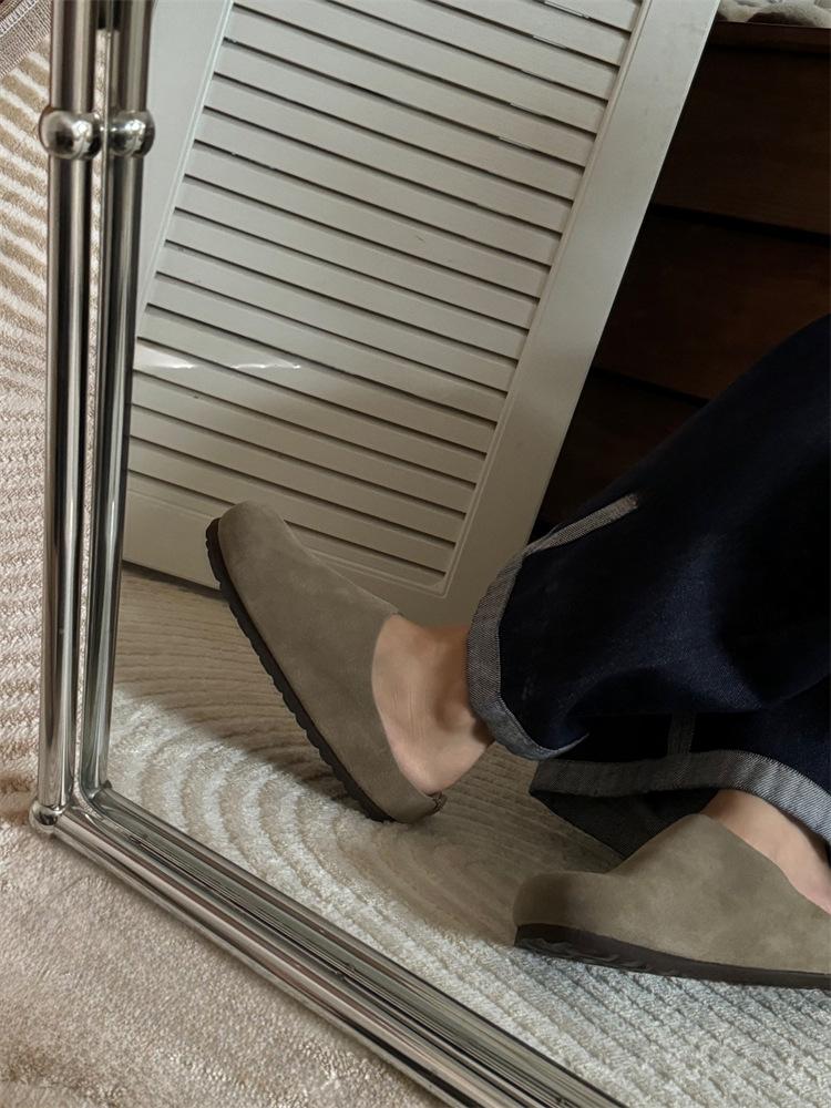 Birken shoes pure original Sangpo 25 autumn and winter new Muller retro ugly cute thick-soled bag head Birken shoes slippers women's outer wear