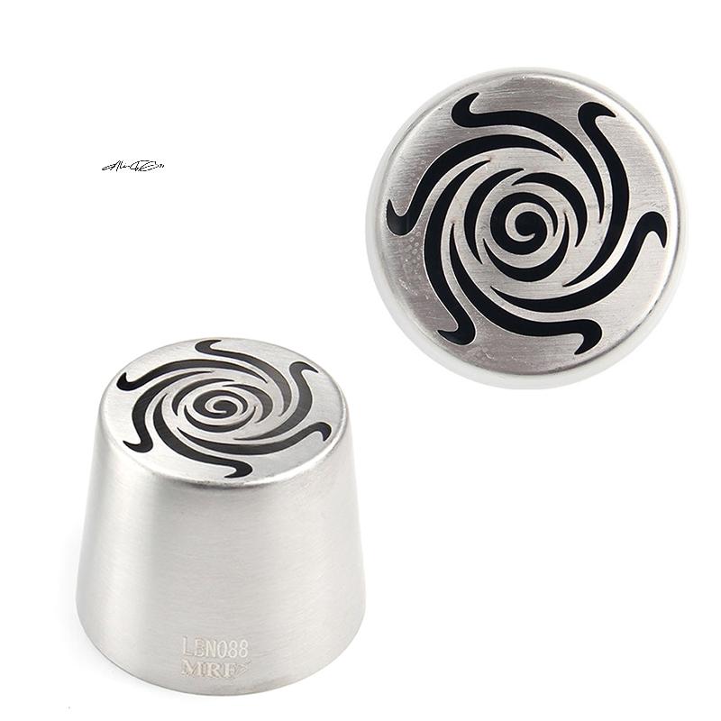 XL Stainless Steel Rotating Flower Pattern Russian Icing Tip Marshmallow Piping Nozzle For Cake Decorating Baking Utensil