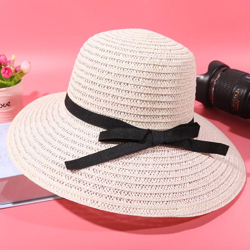 Women Sunscreen Big Brim Straw Hats Summer Foldable Panama Hat Girl Outdoor Beach Visor Sun Cap Female Portable Travel Caps