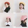 Color Flattish Cap Kids Caps Warm Hat Girl Beret Baby Wool Hat Children's Beret Children's Caps