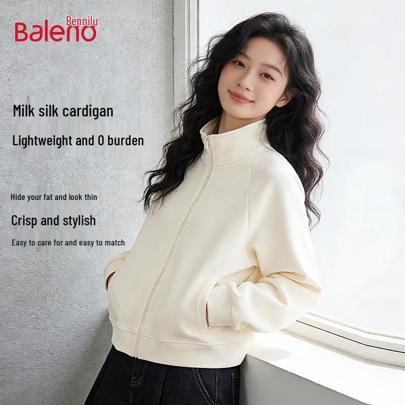 Baleno Women s Stand Collar Zipper Sweatshirt Jacket S