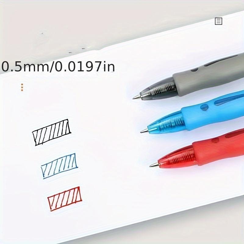 5 Pcs Classic Style 0.5mm Push Ballpoint Pens, Gel Pens, Daily Writing Pens (black/red/blue Ink)