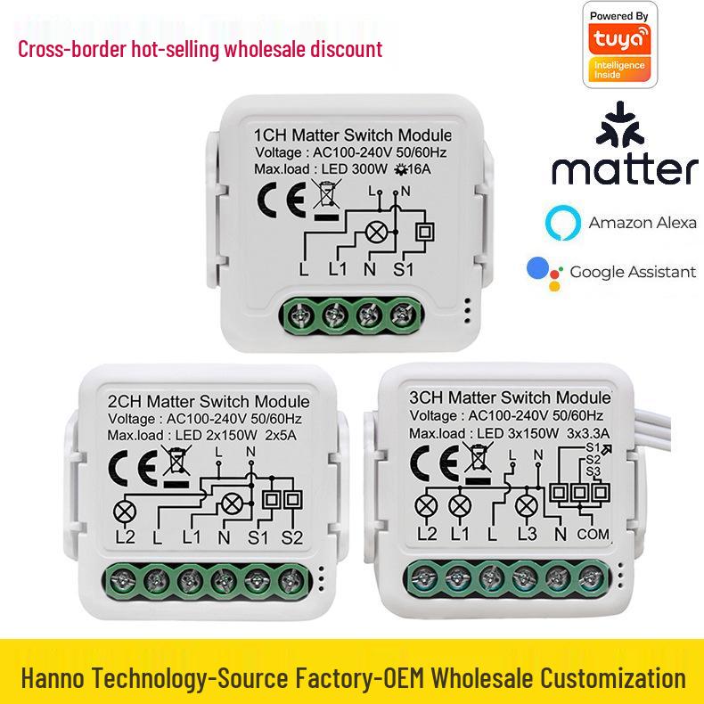 

Matter Smart Switch Mini with Alexa & HomeKit Voice Control 1-way (10 pcs, save 30)