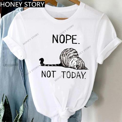 Women's Animal Panda Alpaca Print Loose T-shirt Aesthetic Graphic Top Summer Fashion Polyester Fabric Student Base Layer Shirt