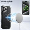 SUTENI H17 For iPhone 16 Pro Magnetic Case Cross Texture Leather Phone Back Cover with Detachable Card Bag