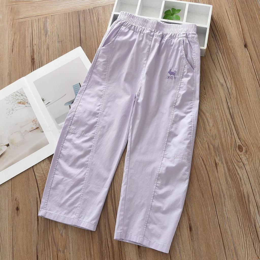 2026 Summer Girls' Korean Style Cotton Sports Casual Anti-Mosquito Pants
