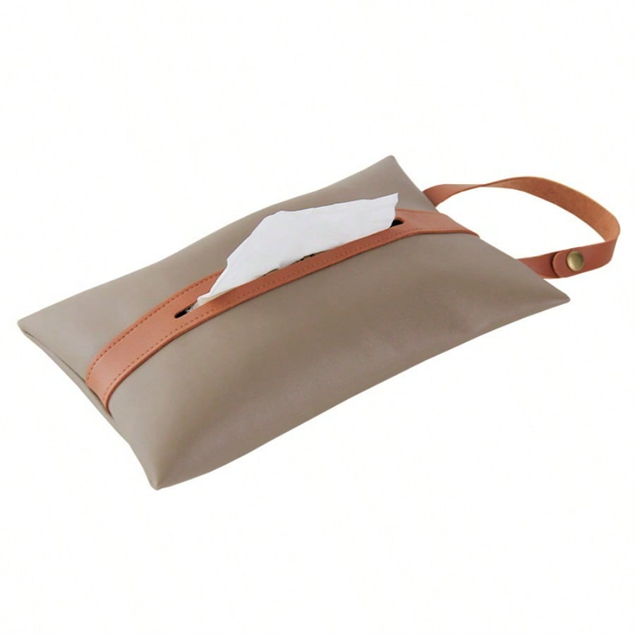 Simple color matching tissue bag Car tissue box Pumping box Hanging tissue bag Leather tissue case