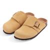 Fashion Crestar New Women Clogs Soft Cow Suede Leather Clogs Retro Classic Cork Mules Slippers With Adjustable Buckle Men Beach Sandals