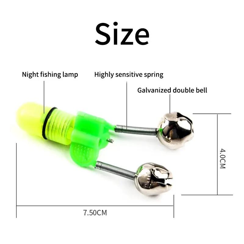 6Pcs Set Luminous Fish Bells Fish Bite Hook Alarm Double Ring Alarm Suitable for Night Fishing Special Fishing Gear