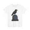 Raven Gravestone Shirt Halloween Horror Gift Women Sketch Tee Tombstone T-Shirt